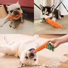 Carrot-Shaped Cotton Rope Chew Toy for Dogs & Cats - Shoply pets