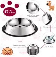Premium Stainless Steel Pet Bowl - Shoply pets