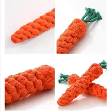 Carrot-Shaped Cotton Rope Chew Toy for Dogs & Cats