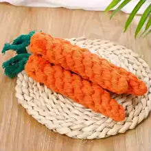 Carrot-Shaped Cotton Rope Chew Toy for Dogs & Cats - Shoply pets