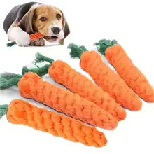 Carrot-Shaped Cotton Rope Chew Toy for Dogs & Cats - Shoply pets